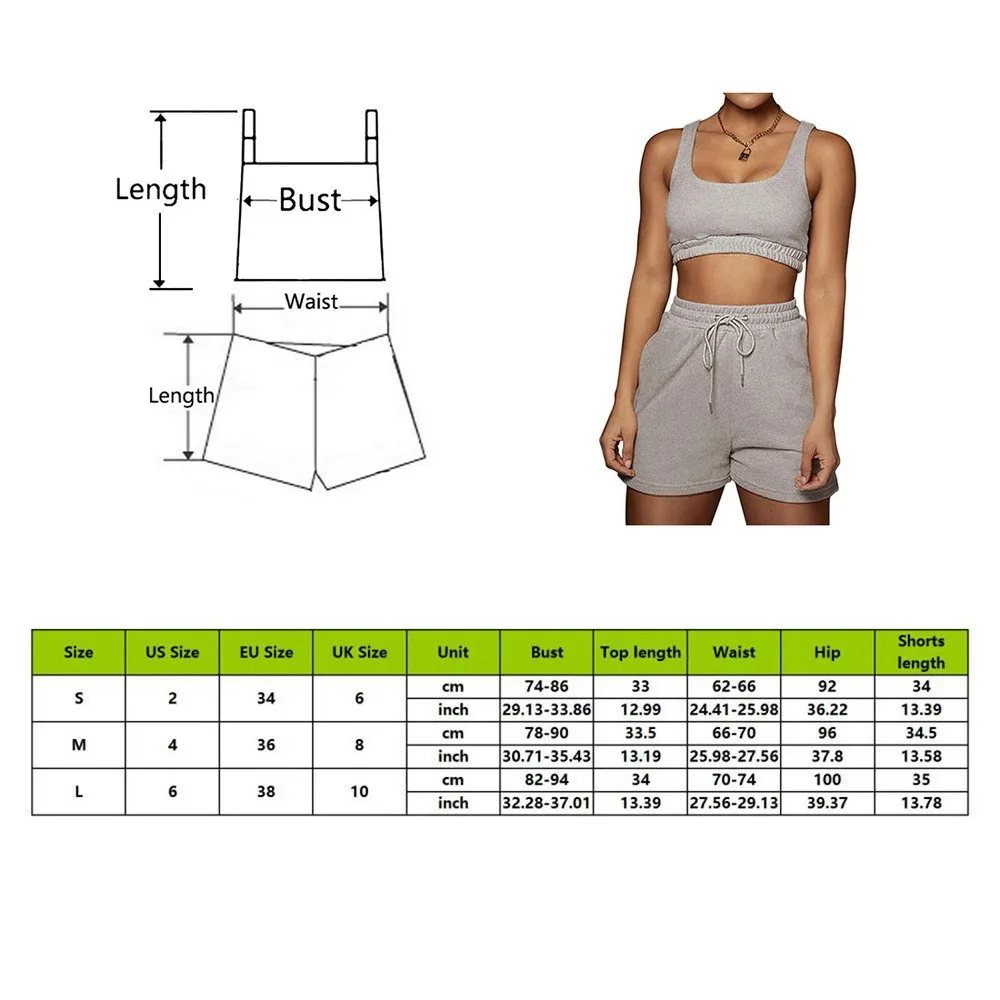 Casual Solid Sportswear Two Piece Sets Women 2021 Sleeveless Crop Top Shorts Matching Set Summer Sports Suit Tank Top Suit
Casual Solid Sportswear Two Piece Sets Women 2021 Sleeveless Crop Top Shorts Matching Set Summer Sports Suit Tank Top Suit