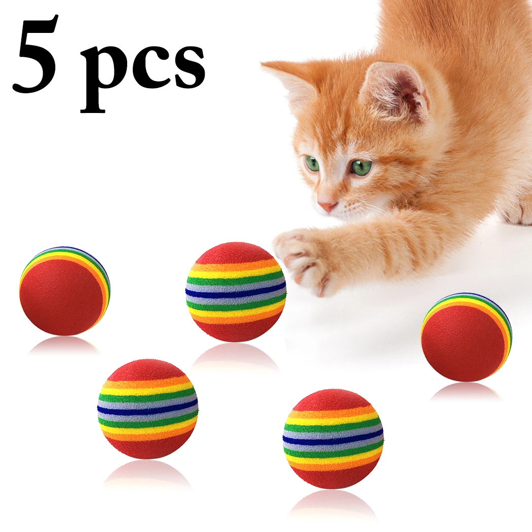 5Pcs Rainbow Ball Cat Toy Colorful Ball Interactive Pet Kitten Scratch Natural Foam EVA Ball Training Pet Supplies Product
5Pcs Rainbow Ball Cat Toy Colorful Ball Interactive Pet Kitten Scratch Natural Foam EVA Ball Training Pet Supplies Product