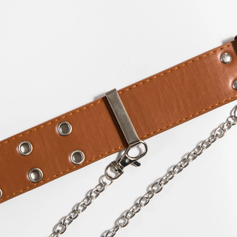 Double Row Hole Belt For Women Fashion Punk Gothic Metal Chain Belt Imitation Leather Pin Buckle Decorative Belt For Jeans Pants
Double Row Hole Belt For Women Fashion Punk Gothic Metal Chain Belt Imitation Leather Pin Buckle Decorative Belt For Jeans Pants
