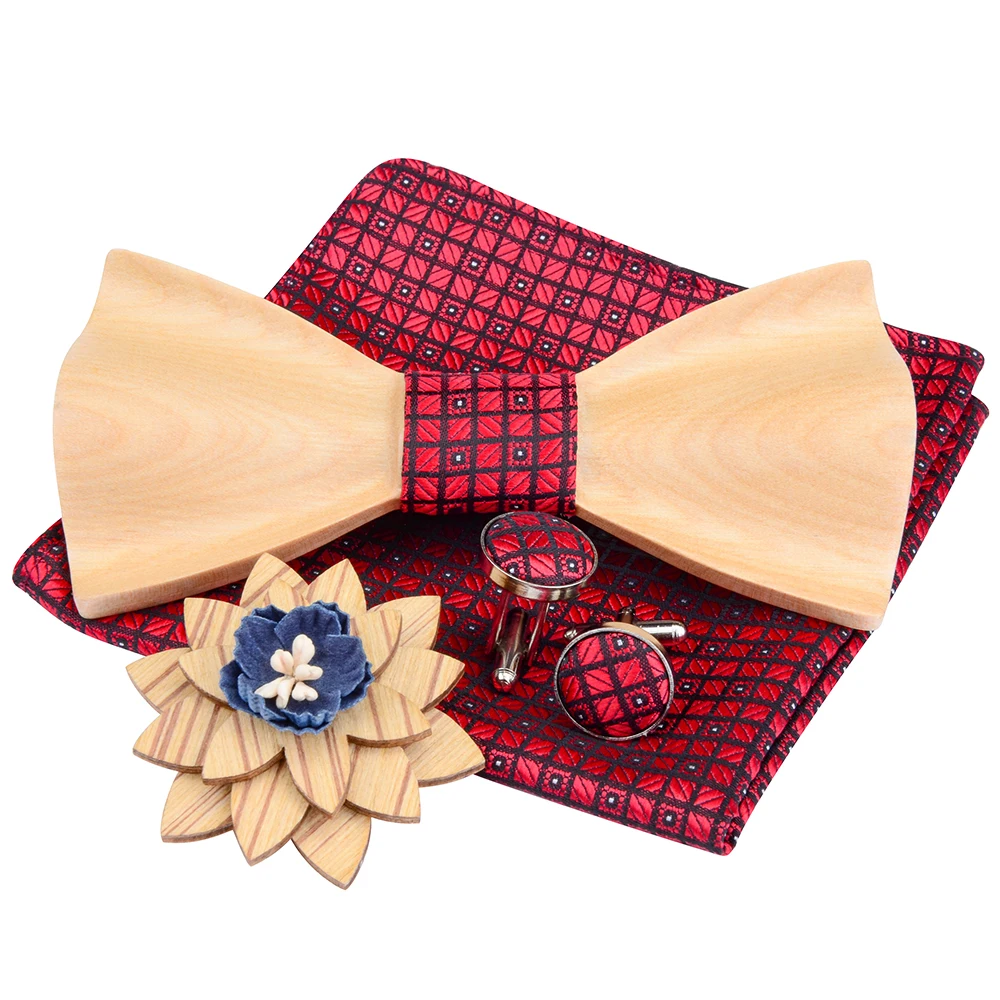 Новый 3D деревянный галстук бабочка из кленового дерева для мужчин Шелковый