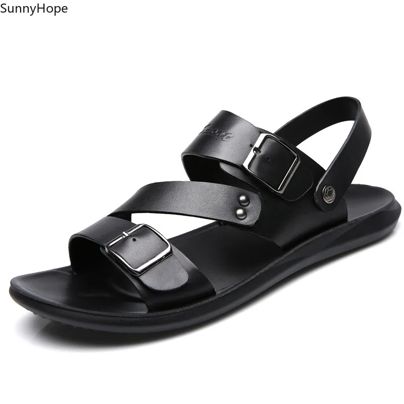 New Men Sandals Fashion Solid Color Leather Men Summer Shoes Casual Comfortable Open Toe Sandals Soft Beach Footwear for Male
New Men Sandals Fashion Solid Color Leather Men Summer Shoes Casual Comfortable Open Toe Sandals Soft Beach Footwear for Male