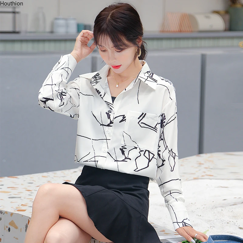Summer New Women's Blouses Polo Shirt Long Sleeve Tops Printed Blouse Chiffon Casual Fashion Loose
Summer New Women's Blouses Polo Shirt Long Sleeve Tops Printed Blouse Chiffon Casual Fashion Loose