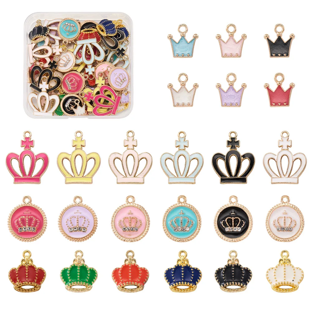 48pcs/Box Alloy Enamel Imperial Crown Dangle Pendant Charms For DIY Bracelet Necklace Jewelry Crafts Making 10.5-22.5mm
48pcs/Box Alloy Enamel Imperial Crown Dangle Pendant Charms For DIY Bracelet Necklace Jewelry Crafts Making 10.5-22.5mm