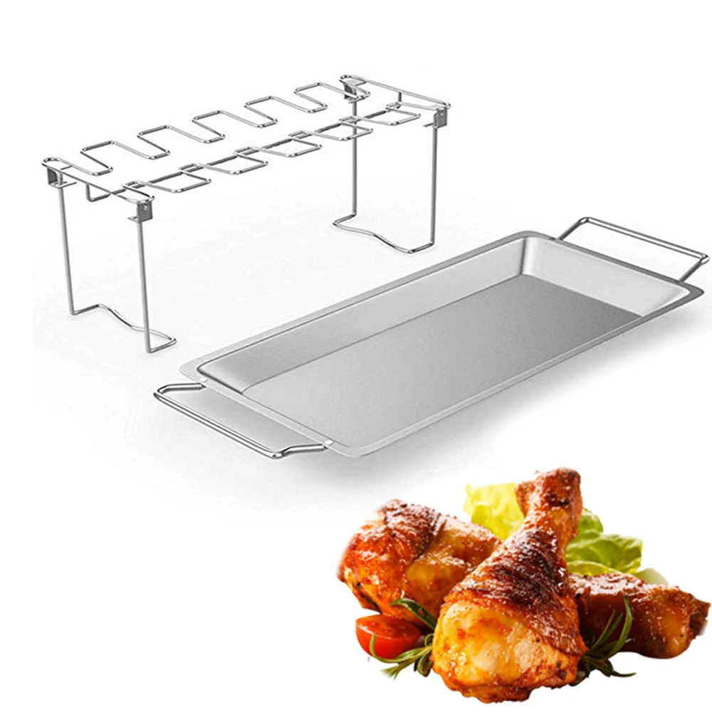 Chicken Wing Leg Rack for Grill Smoker Oven Stainless Steel Vertical Roaster Stand In BBQ Safe Barbecue Accessories
Chicken Wing Leg Rack for Grill Smoker Oven Stainless Steel Vertical Roaster Stand In BBQ Safe Barbecue Accessories
