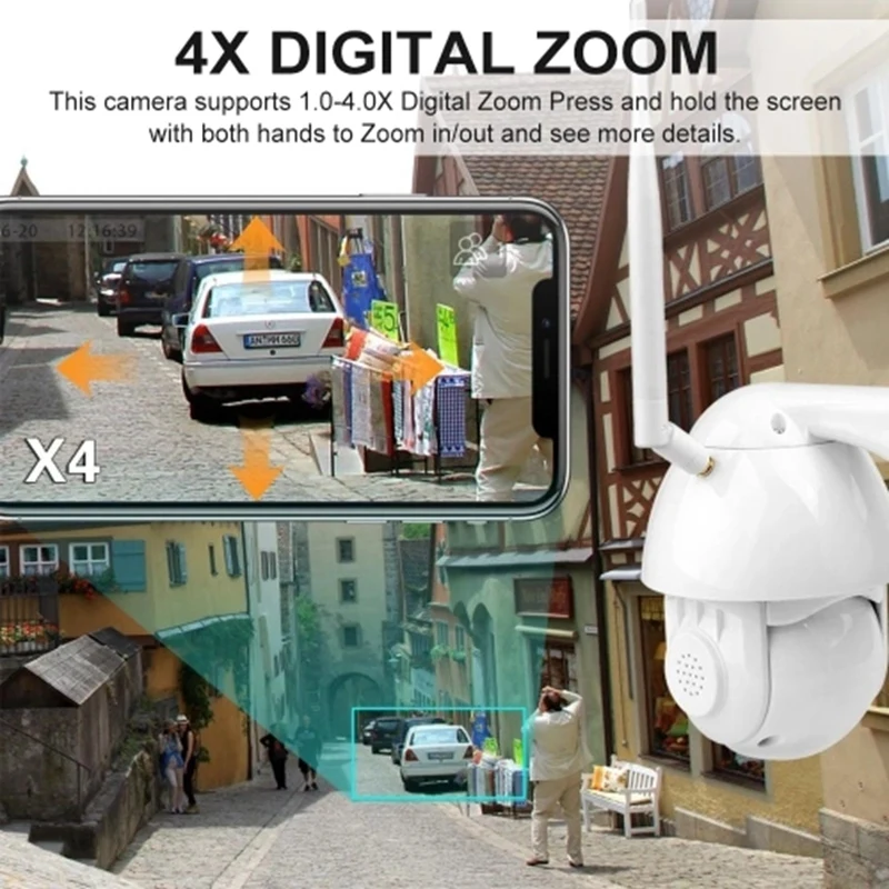 K38D 1080P WiFi PTZ IP камера распознавание лица автоматическое отслеживание 4X зум