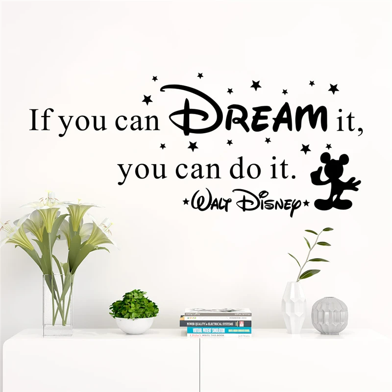 Creative If You Can Dream It You Can Do It Quotes Wall Stickers Bedroom Home Decor Disney Wall Decals Vinyl Mural Art
Creative If You Can Dream It You Can Do It Quotes Wall Stickers Bedroom Home Decor Disney Wall Decals Vinyl Mural Art