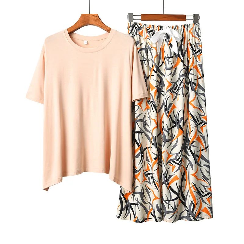 Women's Summer Two-piece Home Suit for Spring and Summer Short-sleeved Viscose Cotton Long Pants Pajamas Women Summer Pyjamas
Women's Summer Two-piece Home Suit for Spring and Summer Short-sleeved Viscose Cotton Long Pants Pajamas Women Summer Pyjamas
