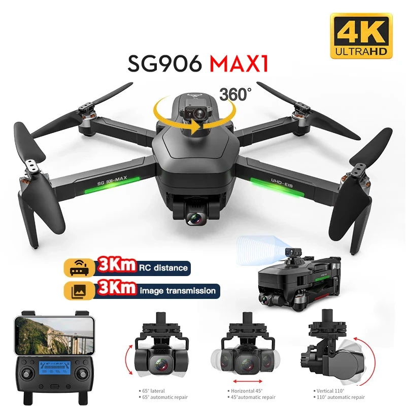 SG906 MAX 1 / Pro 2 Professional FPV 4K Camera Drone with 3-Axis Gimbal 3KM Brushless GPS Quadcopter Obstacle Avoidance RC Dron
SG906 MAX 1 / Pro 2 Professional FPV 4K Camera Drone with 3-Axis Gimbal 3KM Brushless GPS Quadcopter Obstacle Avoidance RC Dron