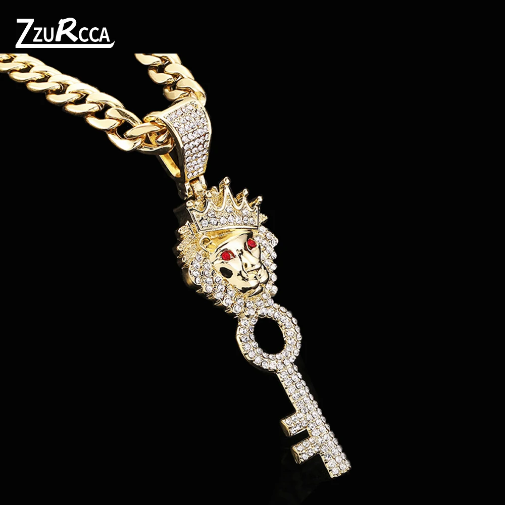Fashion Key Chain Necklace for Women Men Bling Rhinestone Crystal Gold Chain Necklace Men collares de moda 2021
Fashion Key Chain Necklace for Women Men Bling Rhinestone Crystal Gold Chain Necklace Men collares de moda 2021
