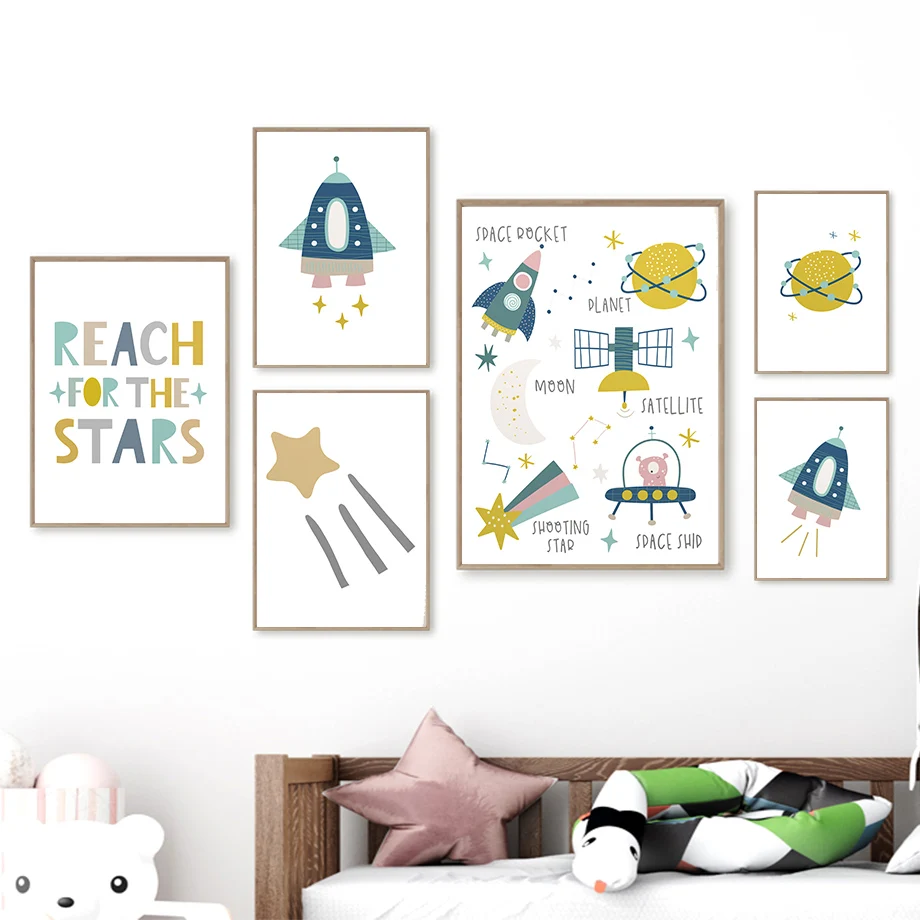 Rocket Space Planet Satellite Cartoon Nursery Wall Art Canvas Painting Nordic Posters And Prints Wall Pictures Child Room Decor
Rocket Space Planet Satellite Cartoon Nursery Wall Art Canvas Painting Nordic Posters And Prints Wall Pictures Child Room Decor