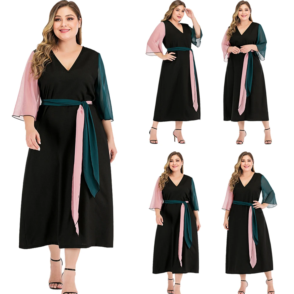 Summer Muslim Dubai Women Patchwork Casual Loose Long Maxi Dress Arab Abaya Kaftan Robe V-neck Clothing Gown Vestidos Plus Size
Summer Muslim Dubai Women Patchwork Casual Loose Long Maxi Dress Arab Abaya Kaftan Robe V-neck Clothing Gown Vestidos Plus Size