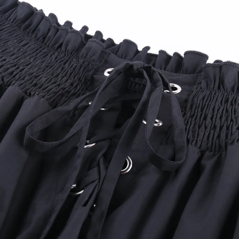 Vintage Grunge Gothic T-shirt Women Clothing Harajuku Cropped Hollow Out Pleated T-shirts Autumn Female Strap Puff Sleeve Punk
Vintage Grunge Gothic T-shirt Women Clothing Harajuku Cropped Hollow Out Pleated T-shirts Autumn Female Strap Puff Sleeve Punk