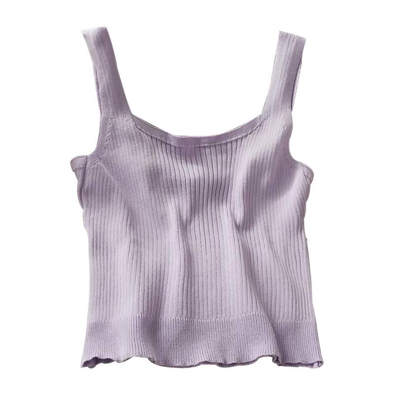 Sneaky Design Short Bare Midriff Slim Fit Slimming Knitted Camisole Women's New Pure Color All-Matching Vertical Striped Top
Sneaky Design Short Bare Midriff Slim Fit Slimming Knitted Camisole Women's New Pure Color All-Matching Vertical Striped Top