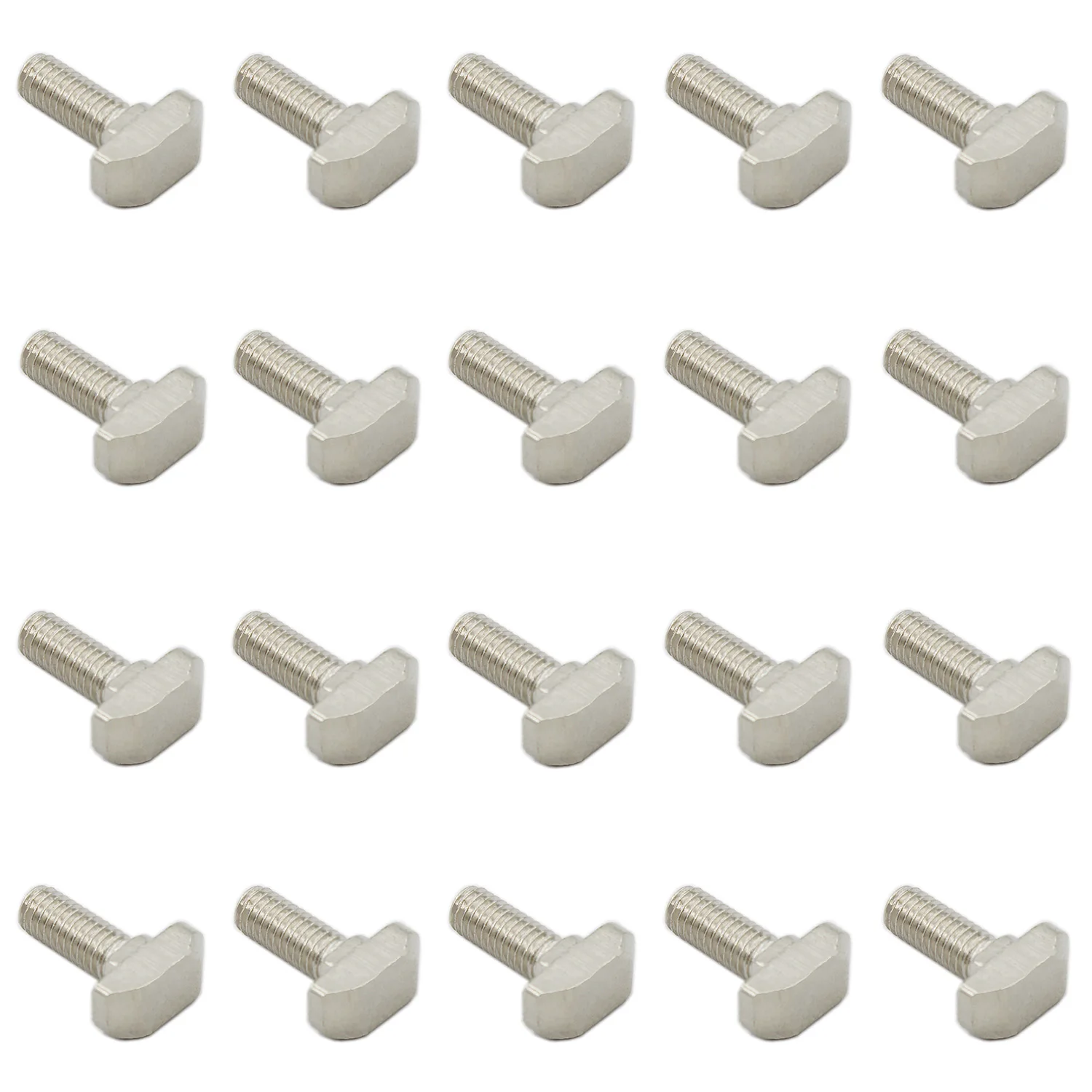 20PCS M6 Thread T-Slot Drop-in Stud Sliding Screw Bolt,Silver Tone Carbon Steel Hammer Head Bolt T Shape Screws for 30 Series
20PCS M6 Thread T-Slot Drop-in Stud Sliding Screw Bolt,Silver Tone Carbon Steel Hammer Head Bolt T Shape Screws for 30 Series