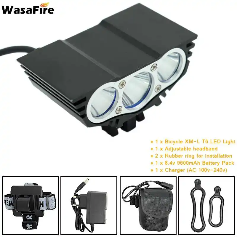 5000LM Bicycle Frontlight Bike Lights Bike Headlight LED 3* XM-L T6 Cycling Light 9600mAh Battery Power Waterproof Bicycle Light
5000LM Bicycle Frontlight Bike Lights Bike Headlight LED 3* XM-L T6 Cycling Light 9600mAh Battery Power Waterproof Bicycle Light