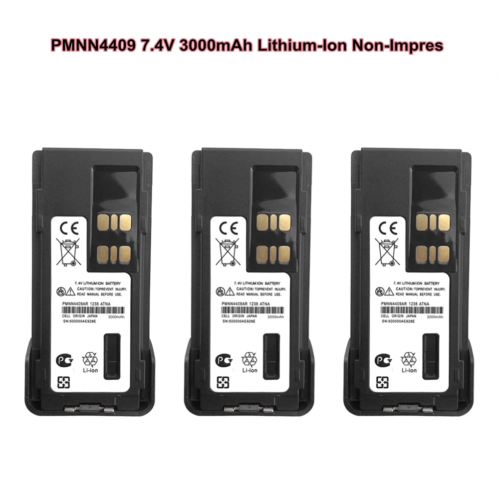 3 упаковки PMNN4409 3000 мАч не импрес литиевая батарея для Motorola PMNN4424 PMNN4448 PMNN4493 для XIR P8668 GP328D 8608 8660 8668i
3 упаковки PMNN4409 3000 мАч не импрес литиевая батарея для Motorola PMNN4424 PMNN4448 PMNN4493 для XIR P8668 GP328D 8608 8660 8668i