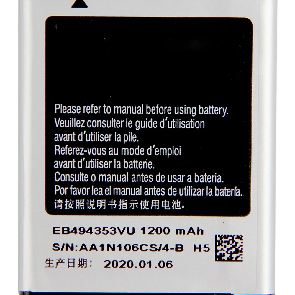 Оригинальный аккумулятор SAMSUNG EB494353VU EB494353VA для Samsung S5330 S5232 C6712 S5750 GT-S5570 i559 S5570