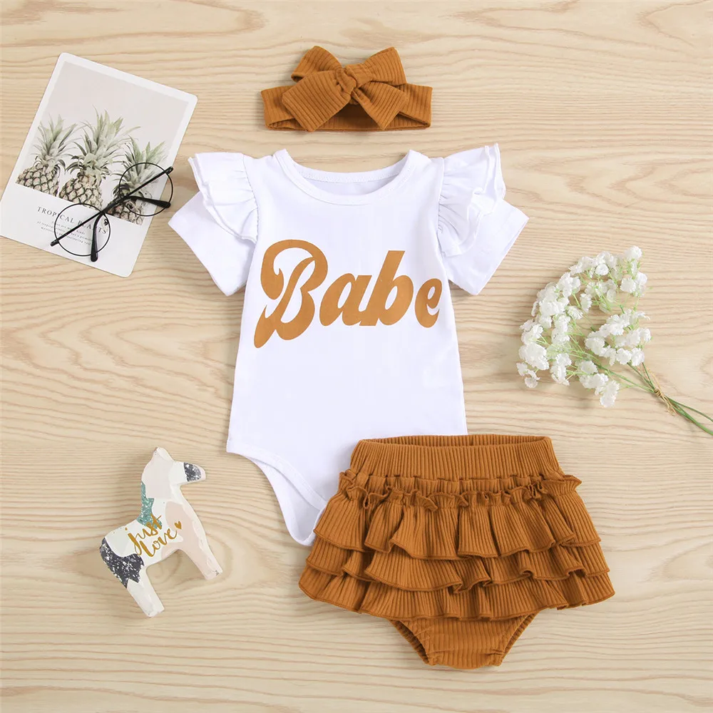 0-12M Baby Girls 3Pcs Clothes Set Infant Babe Letter Print Short Sleeve O-Neck Romper+Solid Color Shorts+Bow-Knot Headband
0-12M Baby Girls 3Pcs Clothes Set Infant Babe Letter Print Short Sleeve O-Neck Romper+Solid Color Shorts+Bow-Knot Headband