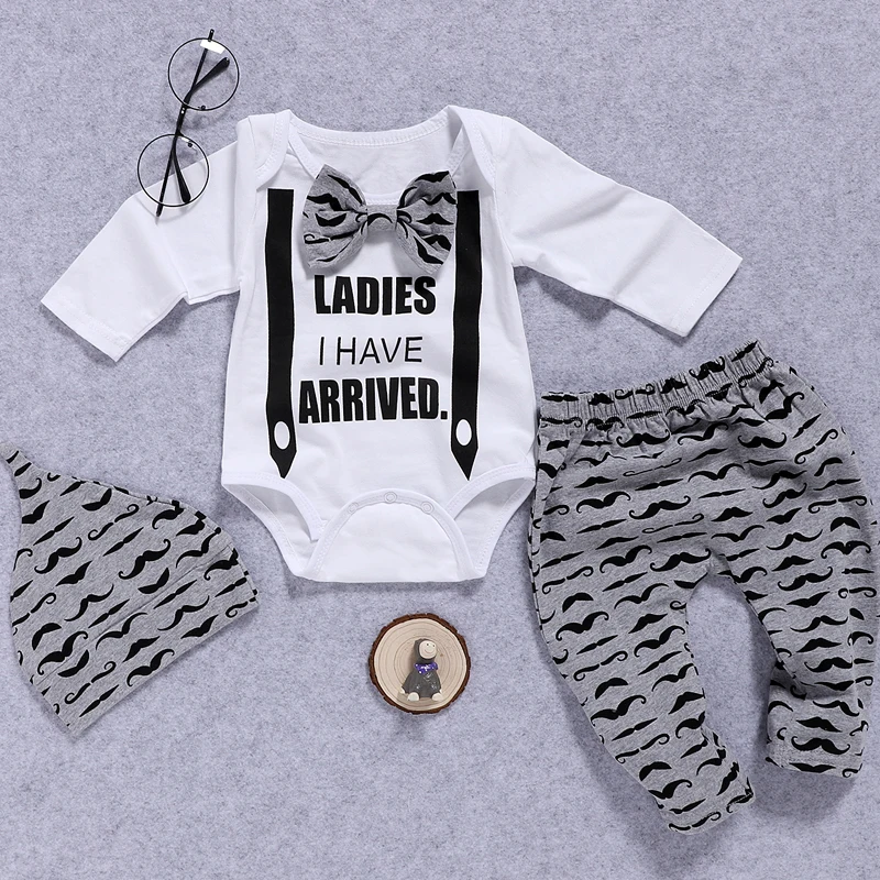 3-18M Newborn Infant Baby Boys Summer Letter Clothes Romper Sets Toddler Long Sleeve Jumpsuit Hat 3Pcs Baby Clothing Outfits D30
3-18M Newborn Infant Baby Boys Summer Letter Clothes Romper Sets Toddler Long Sleeve Jumpsuit Hat 3Pcs Baby Clothing Outfits D30