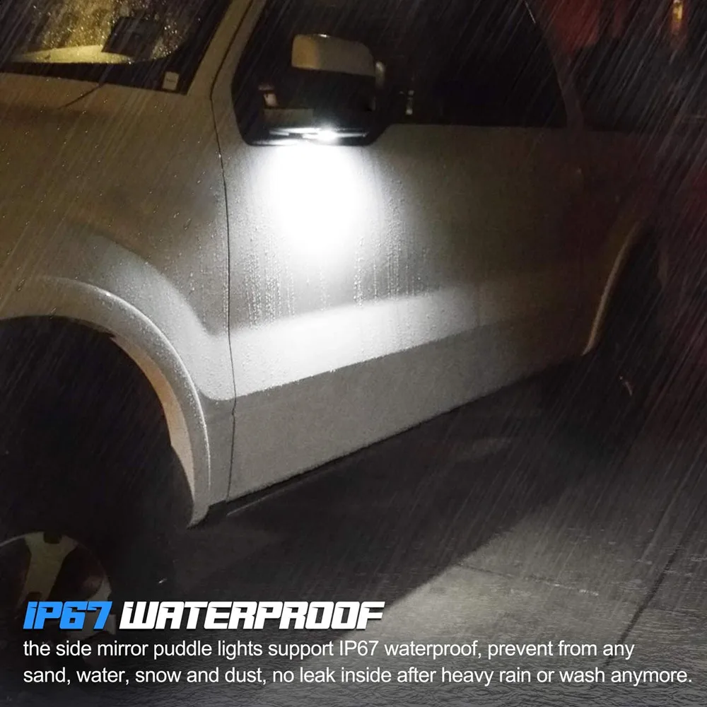 2 Pcs Diamond White LED Side Under Mirror Puddle Light For Toyota Toyota Tundra 07-18 Sequoia 08-17 Canbus Error Free Waterproof
2 Pcs Diamond White LED Side Under Mirror Puddle Light For Toyota Toyota Tundra 07-18 Sequoia 08-17 Canbus Error Free Waterproof