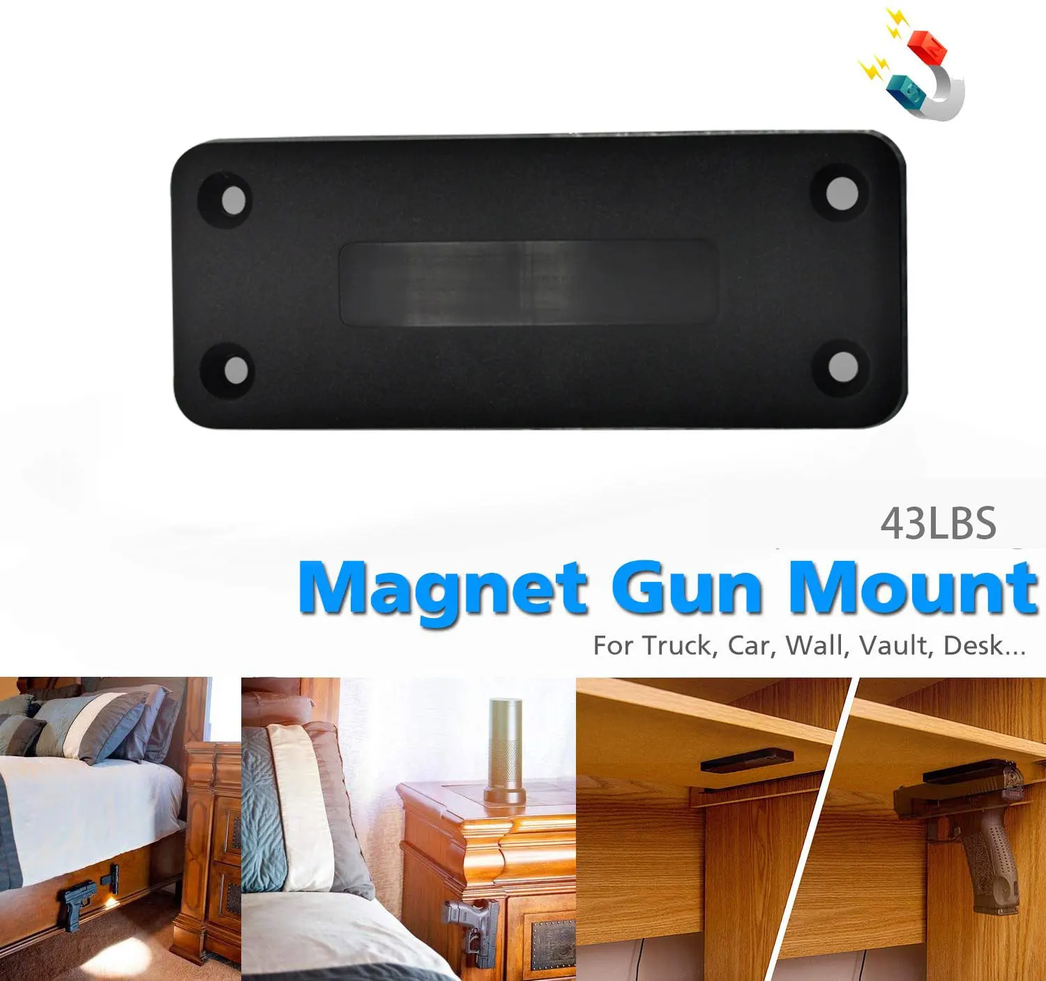 Magnet Concealed Gun Pistol Rifle Mount Holder Magnetic Holster Table Car Fits Handguns Hunting 
Magnet Concealed Gun Pistol Rifle Mount Holder Magnetic Holster Table Car Fits Handguns Hunting