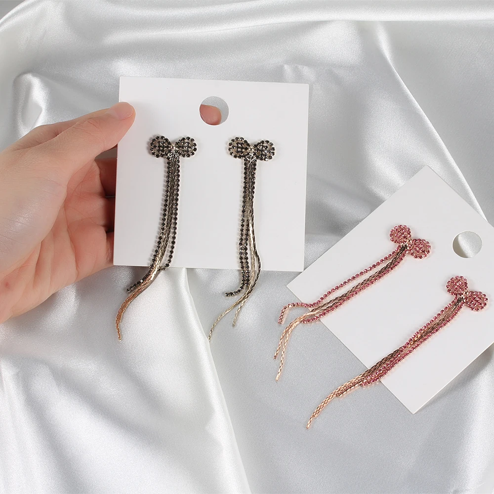 Women Bow Earrings Temperament Tassels Medium Long Earrings Fashion Charm Party Wedding Ear Jewelry Beautiful Gift For Wife
Women Bow Earrings Temperament Tassels Medium Long Earrings Fashion Charm Party Wedding Ear Jewelry Beautiful Gift For Wife