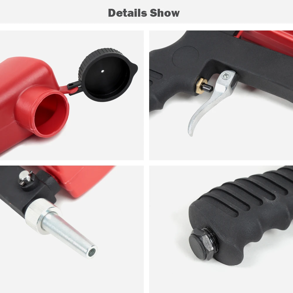 90psi Portable Gravity Sandblasting Gun Pneumatic Small Sand Blasting spray gun Adjustable Pneumatic Sandblaster Set Power Tool
90psi Portable Gravity Sandblasting Gun Pneumatic Small Sand Blasting spray gun Adjustable Pneumatic Sandblaster Set Power Tool