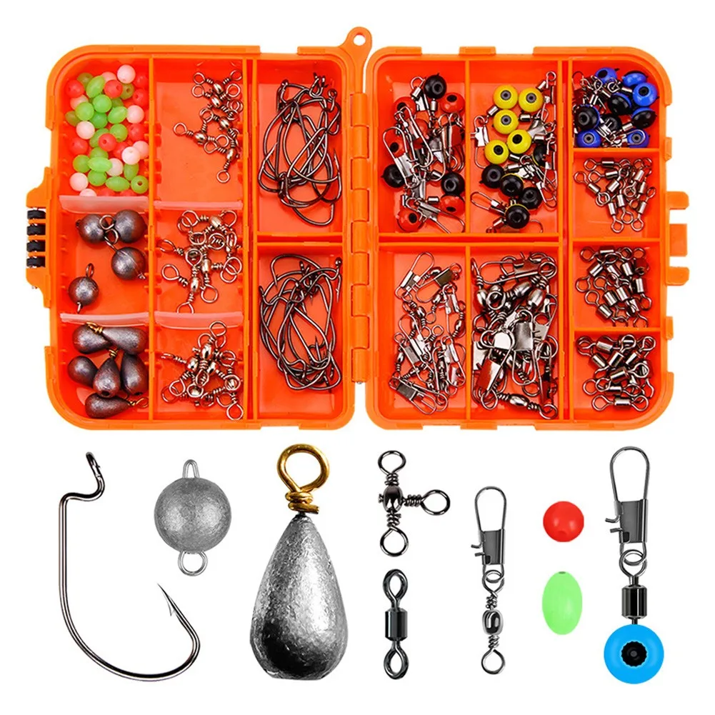 165pcs Fishing Accessories Kit Swivel Snaps Connector Beads Iscas Pesca Fishing Tackle Boxs Easy To Store Fish Tool Accessories
165pcs Fishing Accessories Kit Swivel Snaps Connector Beads Iscas Pesca Fishing Tackle Boxs Easy To Store Fish Tool Accessories