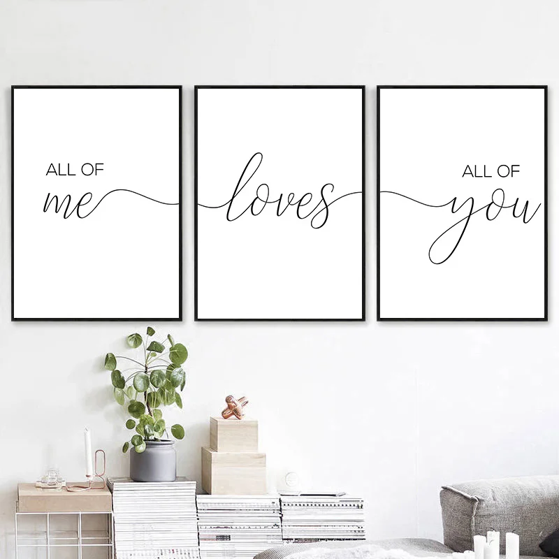 "All of Me Loves All of You" Posters Prints Quotes Wall Art Canvas Painting Nordic Nursery Wall Pictures for Bedroom Home Decor
"All of Me Loves All of You" Posters Prints Quotes Wall Art Canvas Painting Nordic Nursery Wall Pictures for Bedroom Home Decor