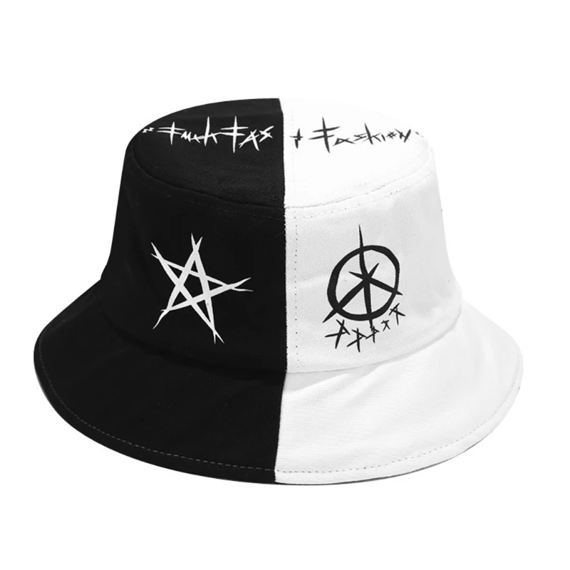 Unisex Black White Color Block Hip Hop Bucket Hat Graffiti Star Print Panama Cap J78E 
Unisex Black White Color Block Hip Hop Bucket Hat Graffiti Star Print Panama Cap J78E