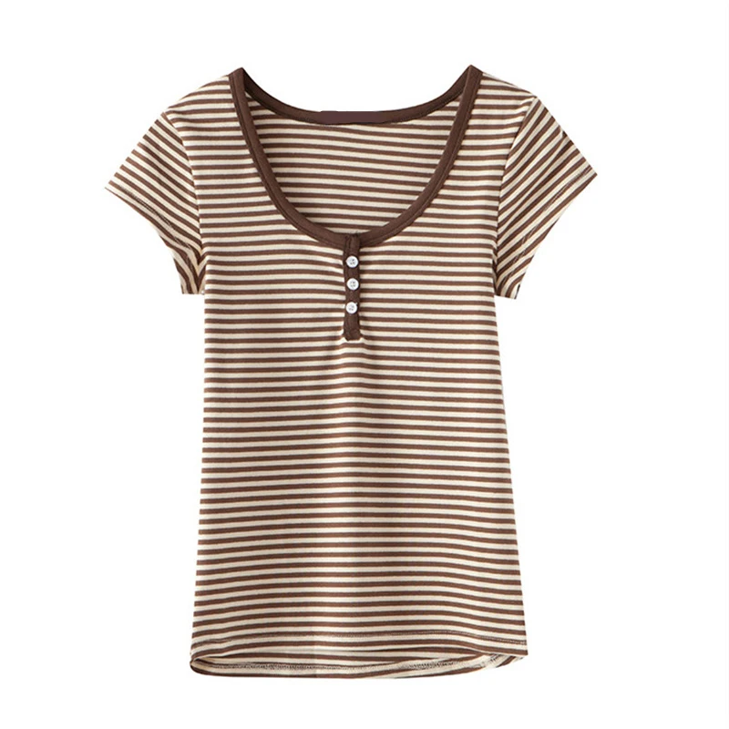 PUWD Sweet Girls Striped Soft Cotton T-shirt 2021 Summer Fashion Ladies Slim O Neck Streetwear Tees Vintage Women Chic Tops
PUWD Sweet Girls Striped Soft Cotton T-shirt 2021 Summer Fashion Ladies Slim O Neck Streetwear Tees Vintage Women Chic Tops