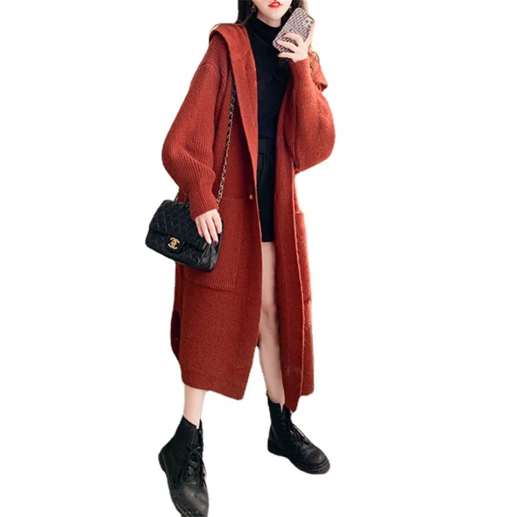 Women's knitted shirt Long over-the-knee sweater female loose 2021 the new knitting cardigan temperament
Women's knitted shirt Long over-the-knee sweater female loose 2021 the new knitting cardigan temperament