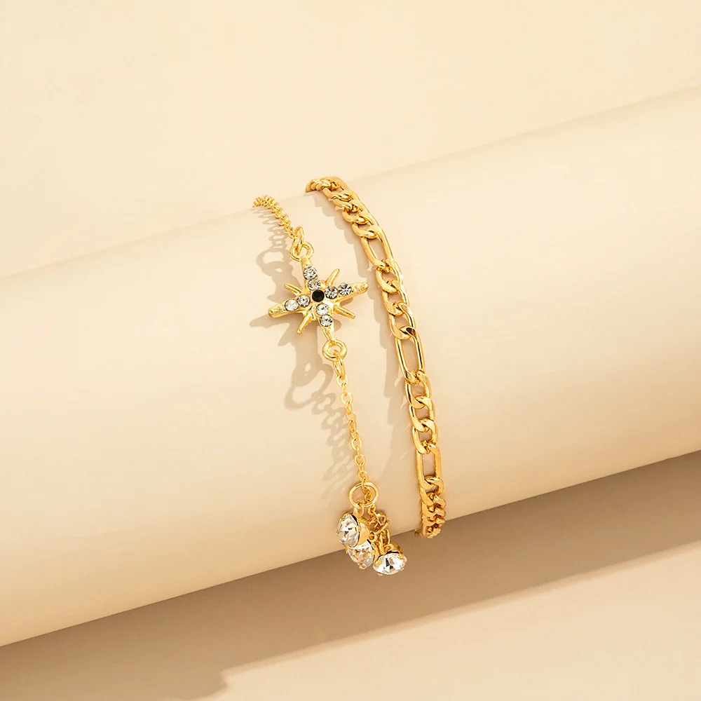 2021 European and American Lnternet Celebrity Beach Holiday Embellishment Beauty ~ Six-pointed Star With Diamond Pendant Anklet
2021 European and American Lnternet Celebrity Beach Holiday Embellishment Beauty ~ Six-pointed Star With Diamond Pendant Anklet