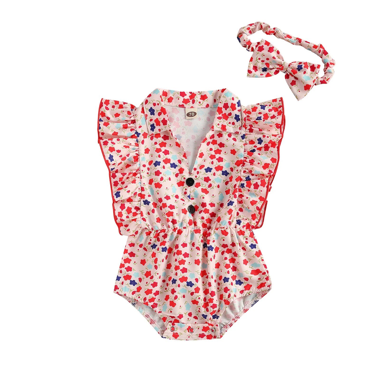 Baby Girl's Two-Piece Suit Flower Print Flying Sleeve Romper and Headwear For Birthday Party Photography Children's Clothes Sets
Baby Girl's Two-Piece Suit Flower Print Flying Sleeve Romper and Headwear For Birthday Party Photography Children's Clothes Sets