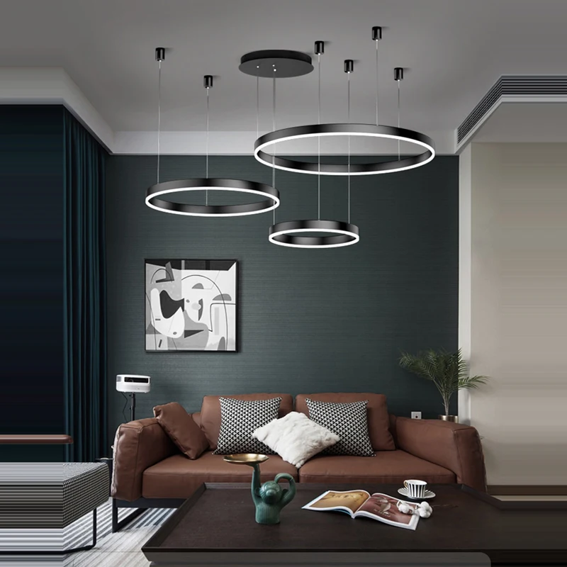 Modern Aluminum Acryl Black Lucky Ring LED Hanging Lamps Chandelier Lighting Lustre Suspension Luminaire Lampen For Foyer
Modern Aluminum Acryl Black Lucky Ring LED Hanging Lamps Chandelier Lighting Lustre Suspension Luminaire Lampen For Foyer