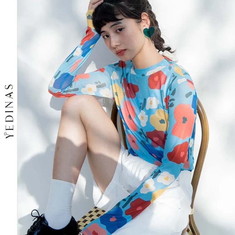Yedinas Harajuku японские стильные сетчатые топы с цветочным принтом с длинным рукавом футболки с вырезом на шею милая Прозрачная Футболка корейск...
Yedinas Harajuku японские стильные сетчатые топы с цветочным принтом с длинным рукавом футболки с вырезом на шею милая Прозрачная Футболка корейск...