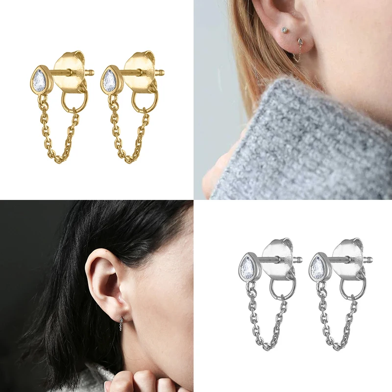VINY Silver 925 Jewelry Earrings For Women Chain Rear Hanging Type Stud Earrings Gold/Silver Jewelry 2021 Kolczyki Damskie Gift
VINY Silver 925 Jewelry Earrings For Women Chain Rear Hanging Type Stud Earrings Gold/Silver Jewelry 2021 Kolczyki Damskie Gift