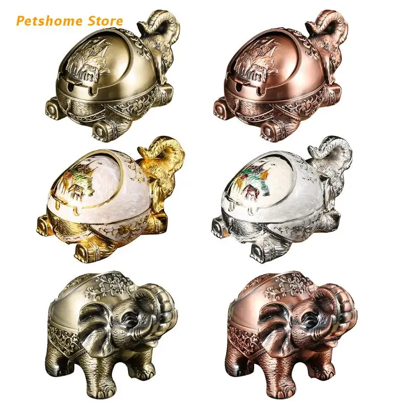 Vintage Windproof Ashtray with Lid Metal Cigar Smoking Tray Holder for Men Women,Decorative Stand Elephant Style LX9C
Vintage Windproof Ashtray with Lid Metal Cigar Smoking Tray Holder for Men Women,Decorative Stand Elephant Style LX9C