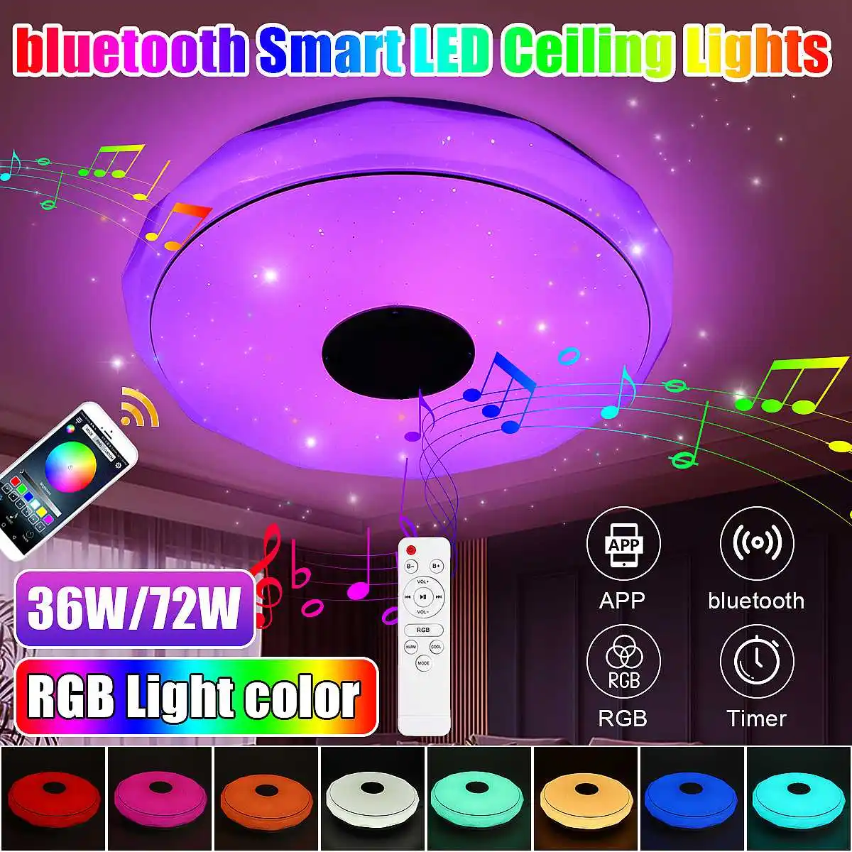 Современный RGB светодиодный потолочный светильник 72 Вт, 256 цветов, освещение для дома, музыкальный светильник с APP bluetooth, умный потолочный све...
Современный RGB светодиодный потолочный светильник 72 Вт, 256 цветов, освещение для дома, музыкальный светильник с APP bluetooth, умный потолочный све...