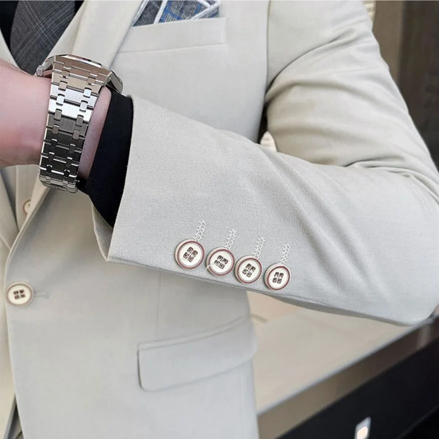 (Jackets+Vest+Pants) 2021 Fashion Men's slim fit Business Suits/Male High-grade pure cotton groom get married dress 3 pcs S-4XL 
(Jackets+Vest+Pants) 2021 Fashion Men's slim fit Business Suits/Male High-grade pure cotton groom get married dress 3 pcs S-4XL