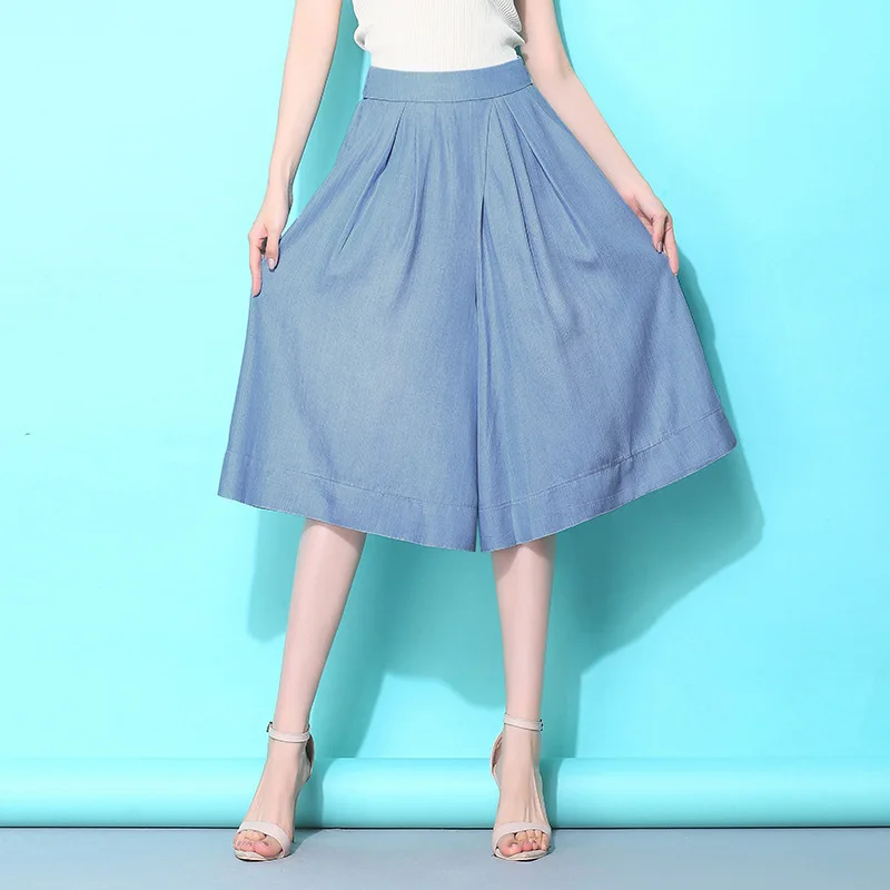 Wide Leg Denim Pants Skirts 2021 Summer Women Fashion High Waist Casual Loose Jeans Female Elegant Capris 8880
Wide Leg Denim Pants Skirts 2021 Summer Women Fashion High Waist Casual Loose Jeans Female Elegant Capris 8880