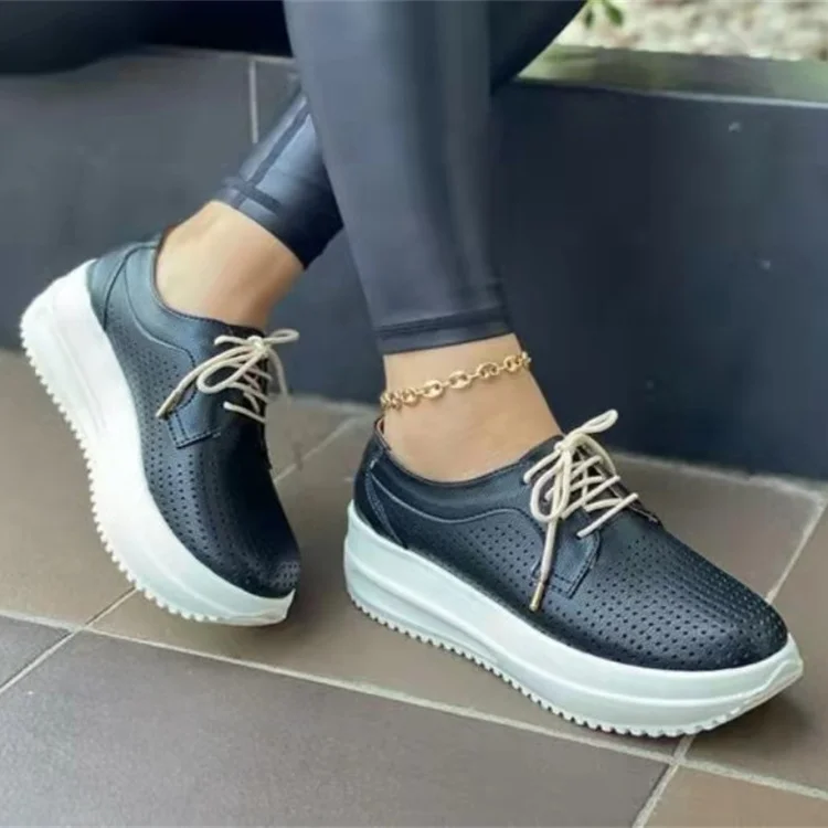 Summer Women Fashion Sneaker Flat Platform Non-anti Breathable Hollow Out Fabric Thick Sole Lace Up Retro Fashion Shoes Ladies 
Summer Women Fashion Sneaker Flat Platform Non-anti Breathable Hollow Out Fabric Thick Sole Lace Up Retro Fashion Shoes Ladies