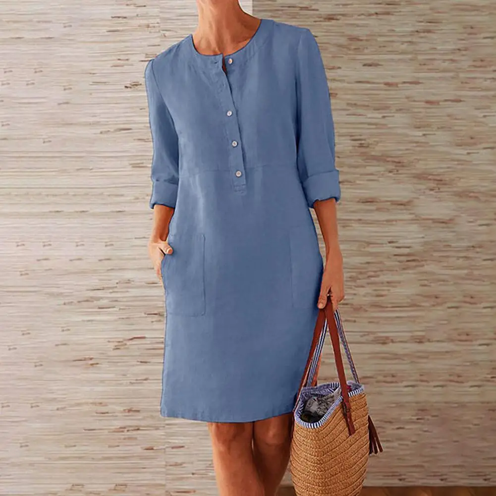 Full 2021 Lady Turtleneck Dress Women COTTON LINEN Dress Single Breasted Natural Fiber fabric Loose Plus Size 3XL
Full 2021 Lady Turtleneck Dress Women COTTON LINEN Dress Single Breasted Natural Fiber fabric Loose Plus Size 3XL