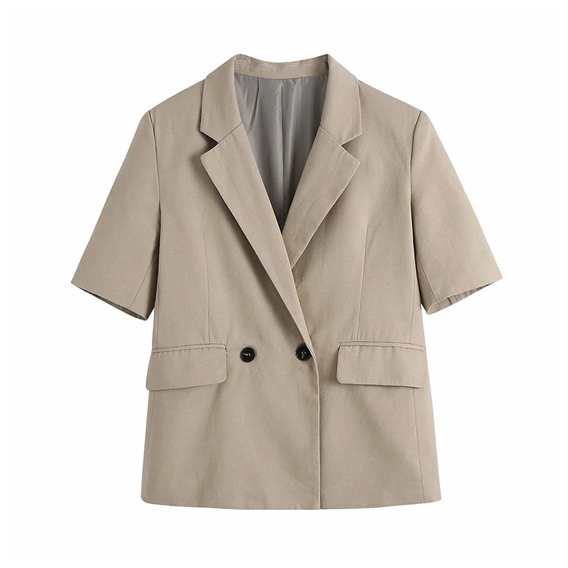 Sister Fara Elegant Short Sleeve Blazer Summer Women's Jacket Coat Thin Double Breasted Blazers Ladies Solid Casual Women's Suit
Sister Fara Elegant Short Sleeve Blazer Summer Women's Jacket Coat Thin Double Breasted Blazers Ladies Solid Casual Women's Suit