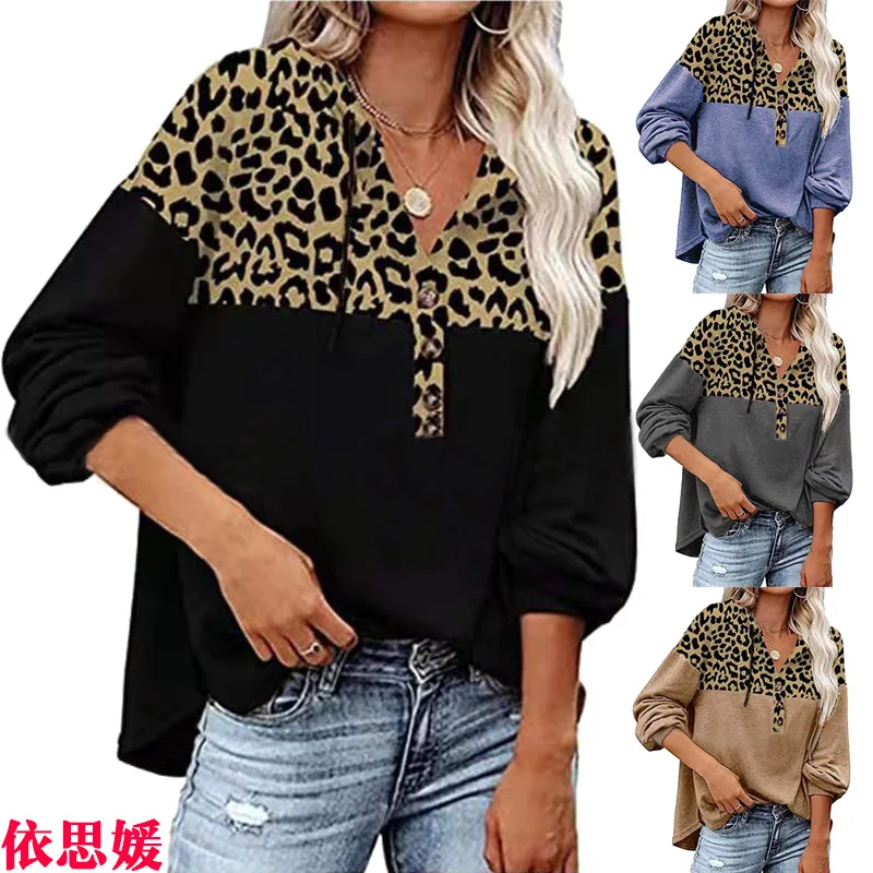 2021 Women White V-neck Leopard Printed Splicing Shirt Loose Tops Casual Chiffon Woman Blouse Women's Plus Size Street Clothes
2021 Women White V-neck Leopard Printed Splicing Shirt Loose Tops Casual Chiffon Woman Blouse Women's Plus Size Street Clothes