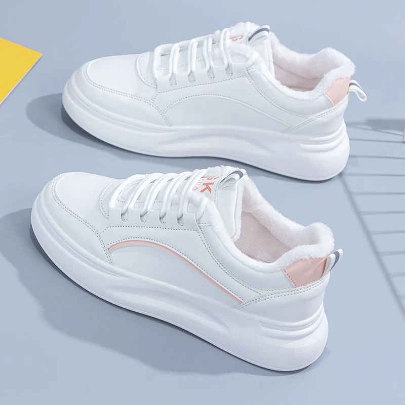 Ladies Sneakers High-quality High-top Cushioning Non-slip Leather Lace-up Fashion Casual All-match Shock-absorbing Cotton Shoes
Ladies Sneakers High-quality High-top Cushioning Non-slip Leather Lace-up Fashion Casual All-match Shock-absorbing Cotton Shoes