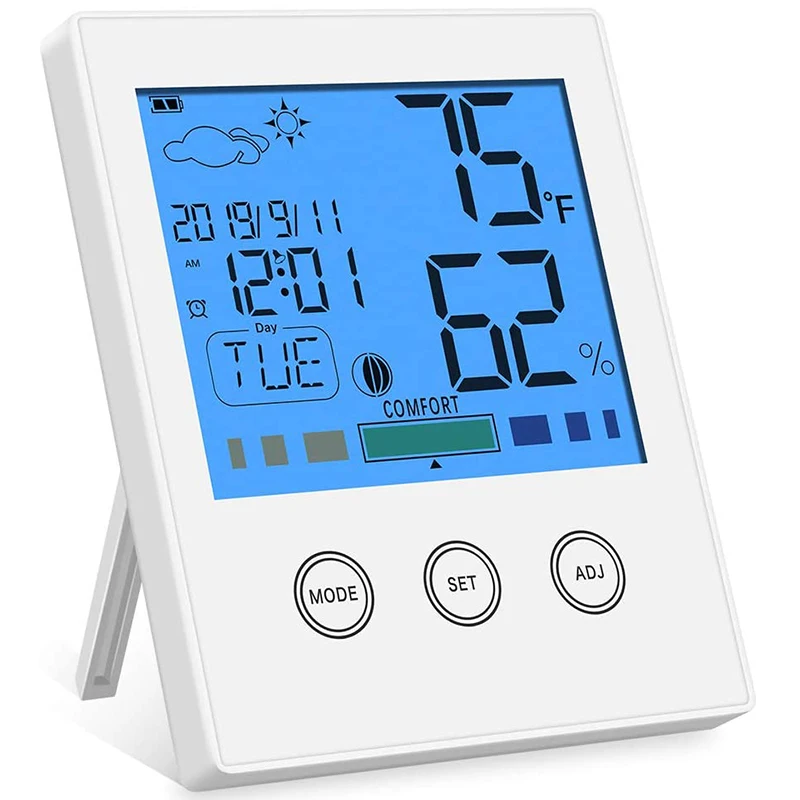 Room Thermometer Hygrometer Digital Temperature and Humidity Monitor Room Moisture Meter Alarm Clock for Home, Office
Room Thermometer Hygrometer Digital Temperature and Humidity Monitor Room Moisture Meter Alarm Clock for Home, Office
