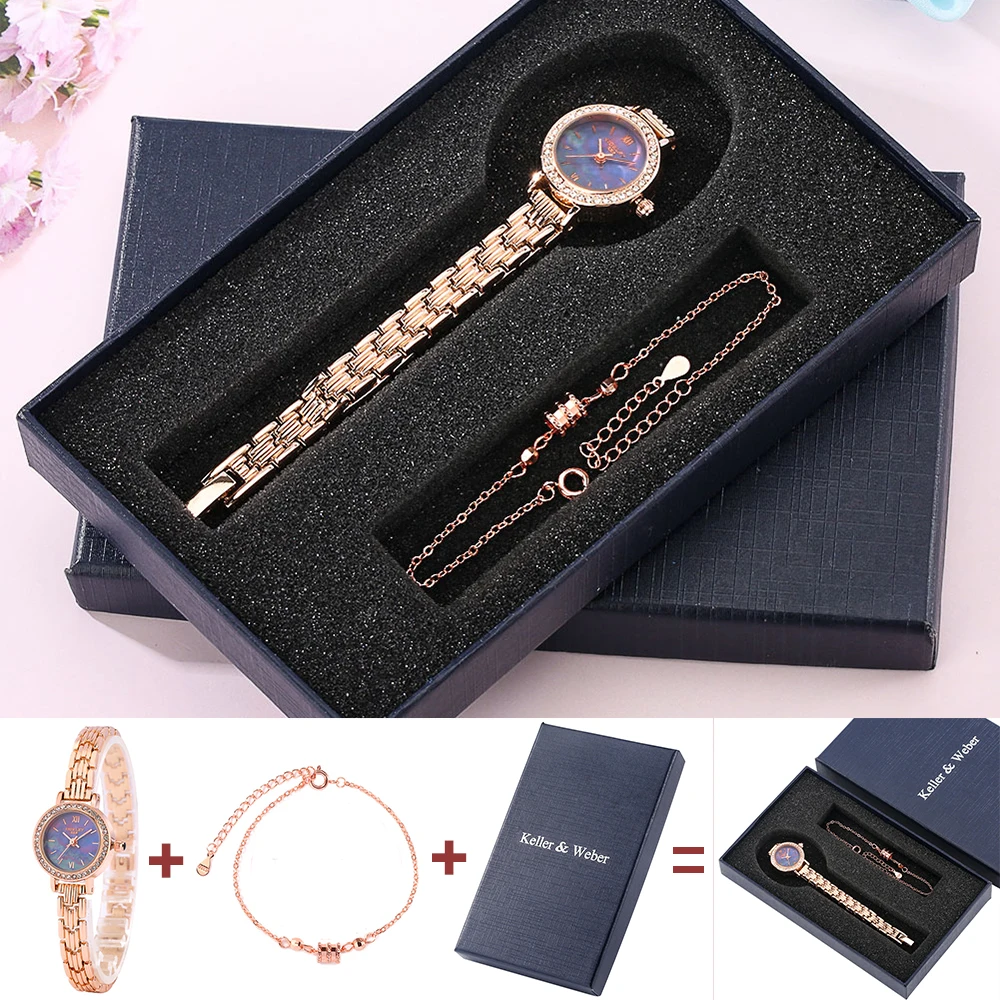 Изысканный роскошный набор часов для женщин, 2 шт., браслет с золотым ремешком, женский браслет в коробке, подарок для женщин
Изысканный роскошный набор часов для женщин, 2 шт., браслет с золотым ремешком, женский браслет в коробке, подарок для женщин