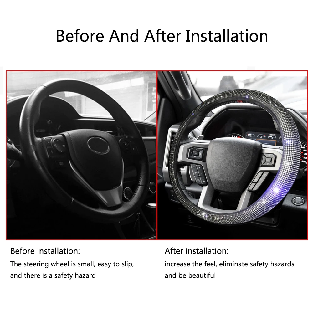 For Ford F150 2018 New Diamond Leather Steering Wheel Cover Anti-Slip Wear-Resistant Auto Wheel Protector
For Ford F150 2018 New Diamond Leather Steering Wheel Cover Anti-Slip Wear-Resistant Auto Wheel Protector