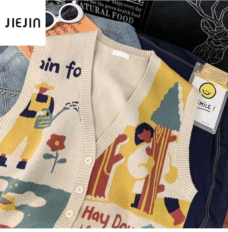 Korea Vintage Floral Print Cute Knitted Vest Women Aesthetic Patchwork Striped Sweater Vest Female Harajuku Pullovers Knitwear
Korea Vintage Floral Print Cute Knitted Vest Women Aesthetic Patchwork Striped Sweater Vest Female Harajuku Pullovers Knitwear
